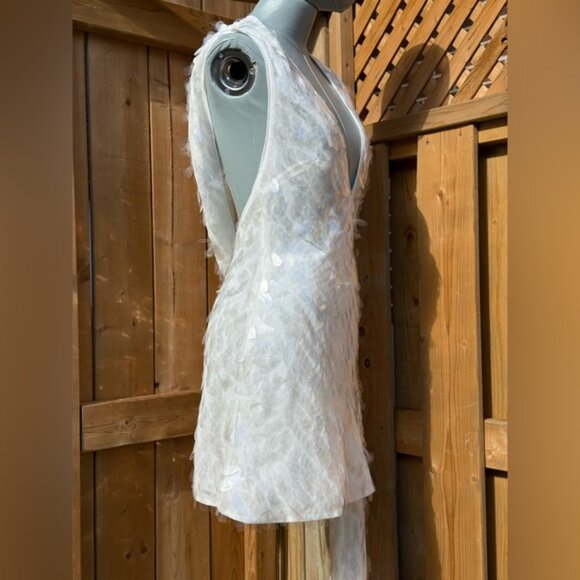 🆕 MISHA COLLECTION 🧿 NWOT The Sapphire Sequins Mini Dress, Ivory Sz M US 6 - Picture 6 of 16